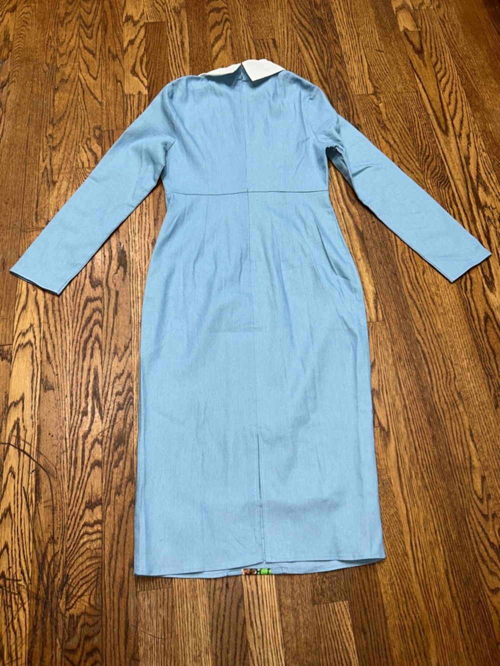 Vintage Style Blue Midi Spring Wedding Guest Dress Church Brunch Size Small - Picture 4 of 6